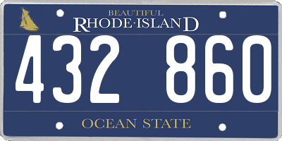 RI license plate 432860