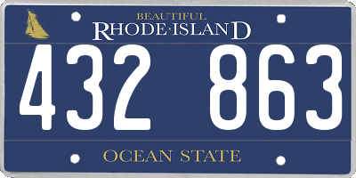 RI license plate 432863