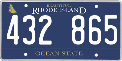 RI license plate 432865