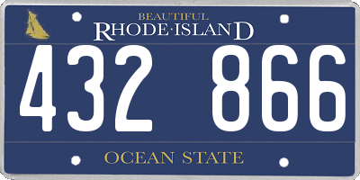 RI license plate 432866