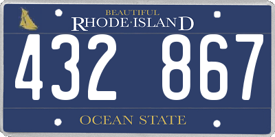 RI license plate 432867