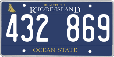 RI license plate 432869