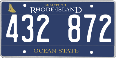 RI license plate 432872