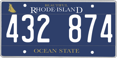 RI license plate 432874