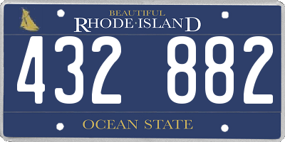 RI license plate 432882