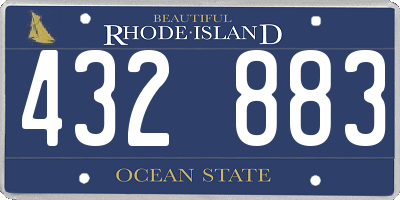 RI license plate 432883