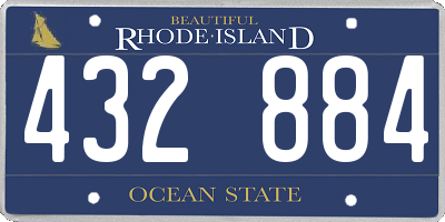 RI license plate 432884