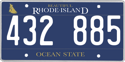 RI license plate 432885