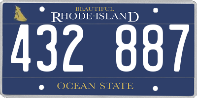 RI license plate 432887