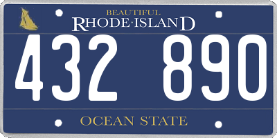 RI license plate 432890
