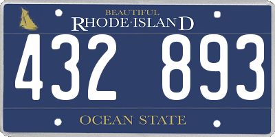 RI license plate 432893