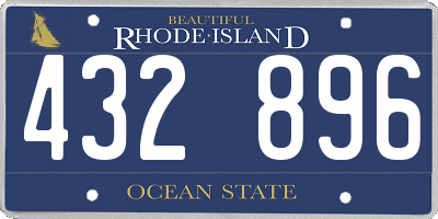 RI license plate 432896