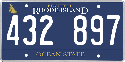 RI license plate 432897