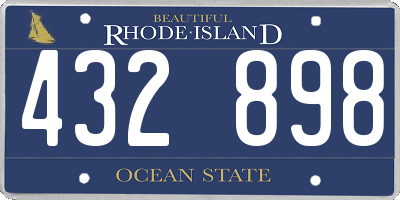 RI license plate 432898
