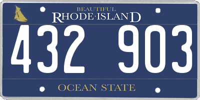 RI license plate 432903