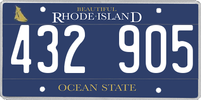 RI license plate 432905