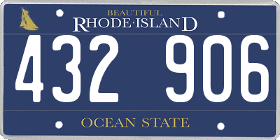 RI license plate 432906