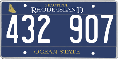 RI license plate 432907