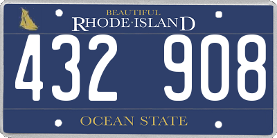RI license plate 432908