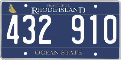 RI license plate 432910
