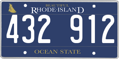 RI license plate 432912