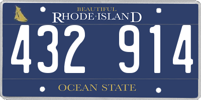 RI license plate 432914