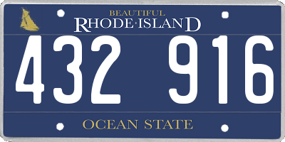 RI license plate 432916