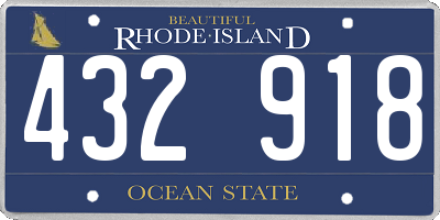 RI license plate 432918