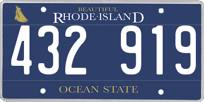 RI license plate 432919