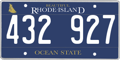 RI license plate 432927