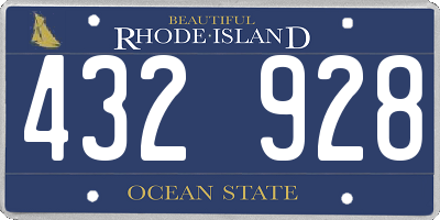 RI license plate 432928