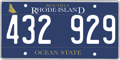 RI license plate 432929