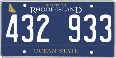 RI license plate 432933