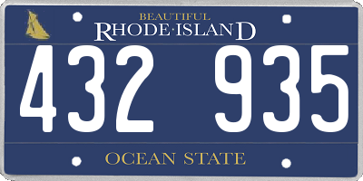 RI license plate 432935