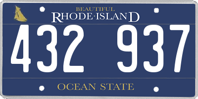 RI license plate 432937