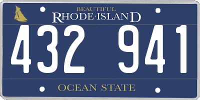 RI license plate 432941