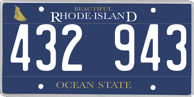 RI license plate 432943
