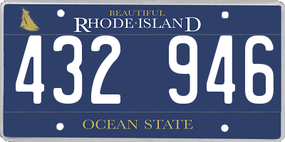 RI license plate 432946