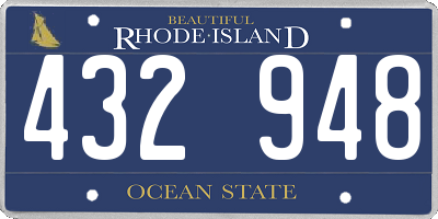 RI license plate 432948
