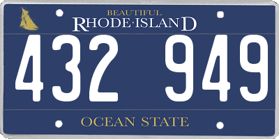 RI license plate 432949