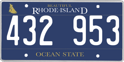 RI license plate 432953