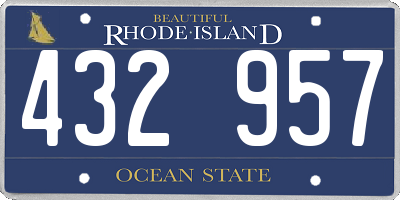RI license plate 432957