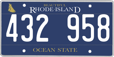 RI license plate 432958