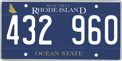 RI license plate 432960