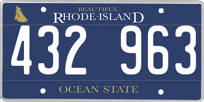 RI license plate 432963