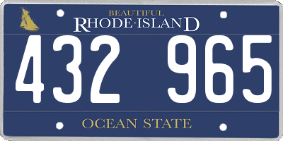 RI license plate 432965