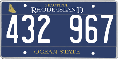 RI license plate 432967
