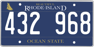 RI license plate 432968