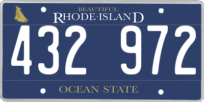 RI license plate 432972