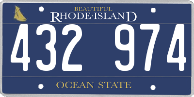 RI license plate 432974